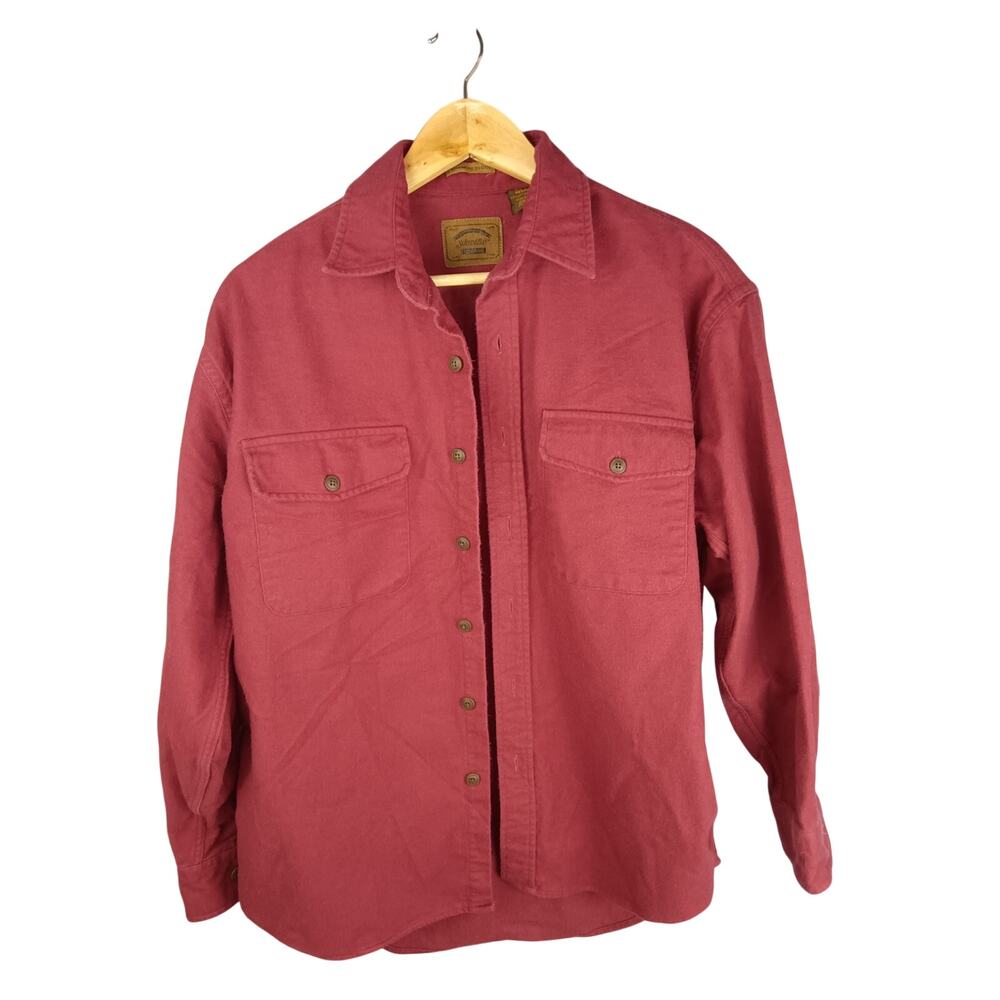 St. John's Bay Chamois Cloth Men's Button-Down Shirt Dark Red